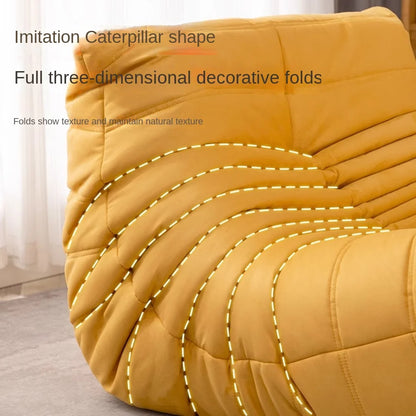 Lazy sofa, togo caterpillar sofa, light luxury, simple Internet celebrity creative chair, suede freehand space recliner