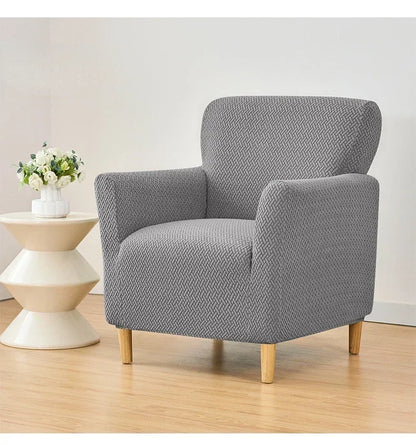 Jacquard Club Tub Sofa Cover Elastic Single Armchair Slipcover Stretch Spandex Chair Slipcover for Bar Counter Living Room