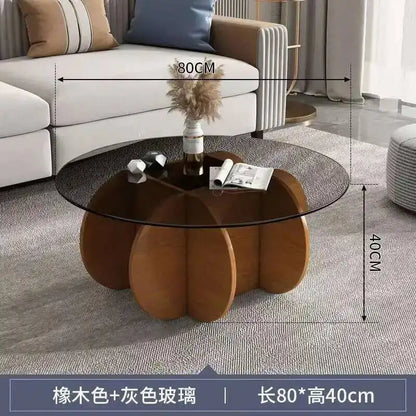 Table basse ronde en verre trempé résistant aux hautes températures, style luxe léger et créatif, stable, pour salon et maison