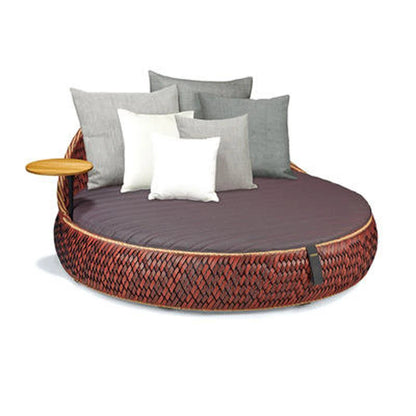 Modern Waterproof Rattan Sofa Patio Furniture Outdoor Furniture Big Round Outdoor Rattan Sun Beds