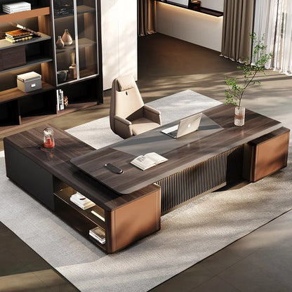 Boss Office President's Desk Light Luxury Advanced Sense Large Class Desk Furniture Chairperson's Office Desk And Chair Combinat
