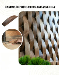 3D Mosaic Wall Panel Black Walnut Solid Wood Light Luxury Simple Acoustic Diffuser Background Wall Decoration Wall Stickers