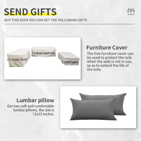 Patio Furniture Set, 5-Piece Outdoor Wicker Conversation Set with All-Weather PE Rattan, Anti-Slip Cushions & Ottomans, Sectiona