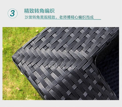 Outdoor villa courtyard sofa hotel B & B terrace waterproof sunscreen sofa furniture indoor and outdoor rattan weaving