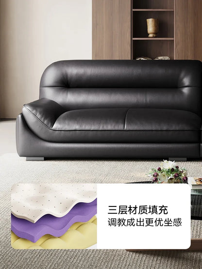 MM Lounge Leather Filler Sofa Living Room Luxury Italian Nordic Lazy Couch Recliner Mini 3 Seater Divani Da Soggiorno Furniture