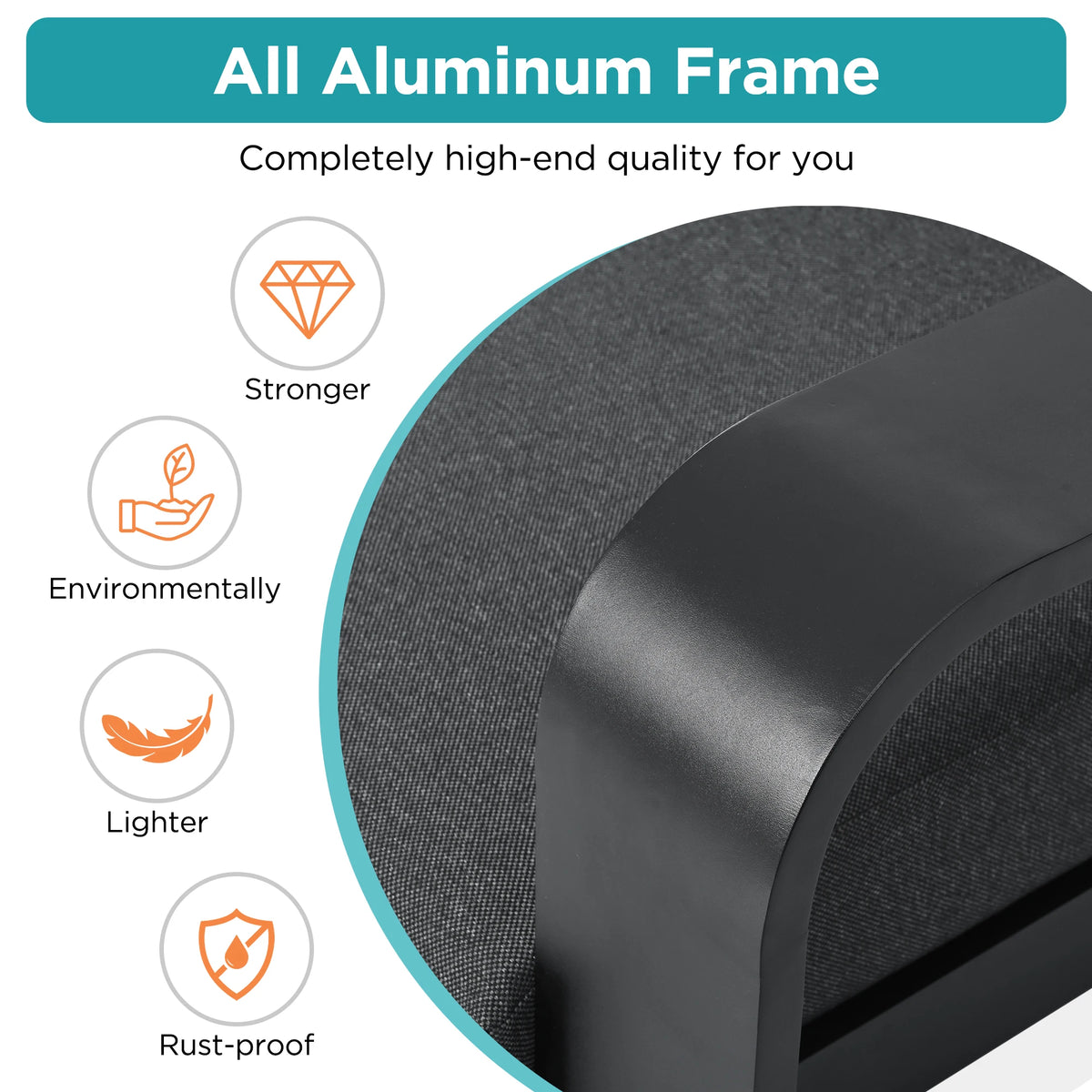 3-pieces Aluminum Frame Patio Furniture With 6.7