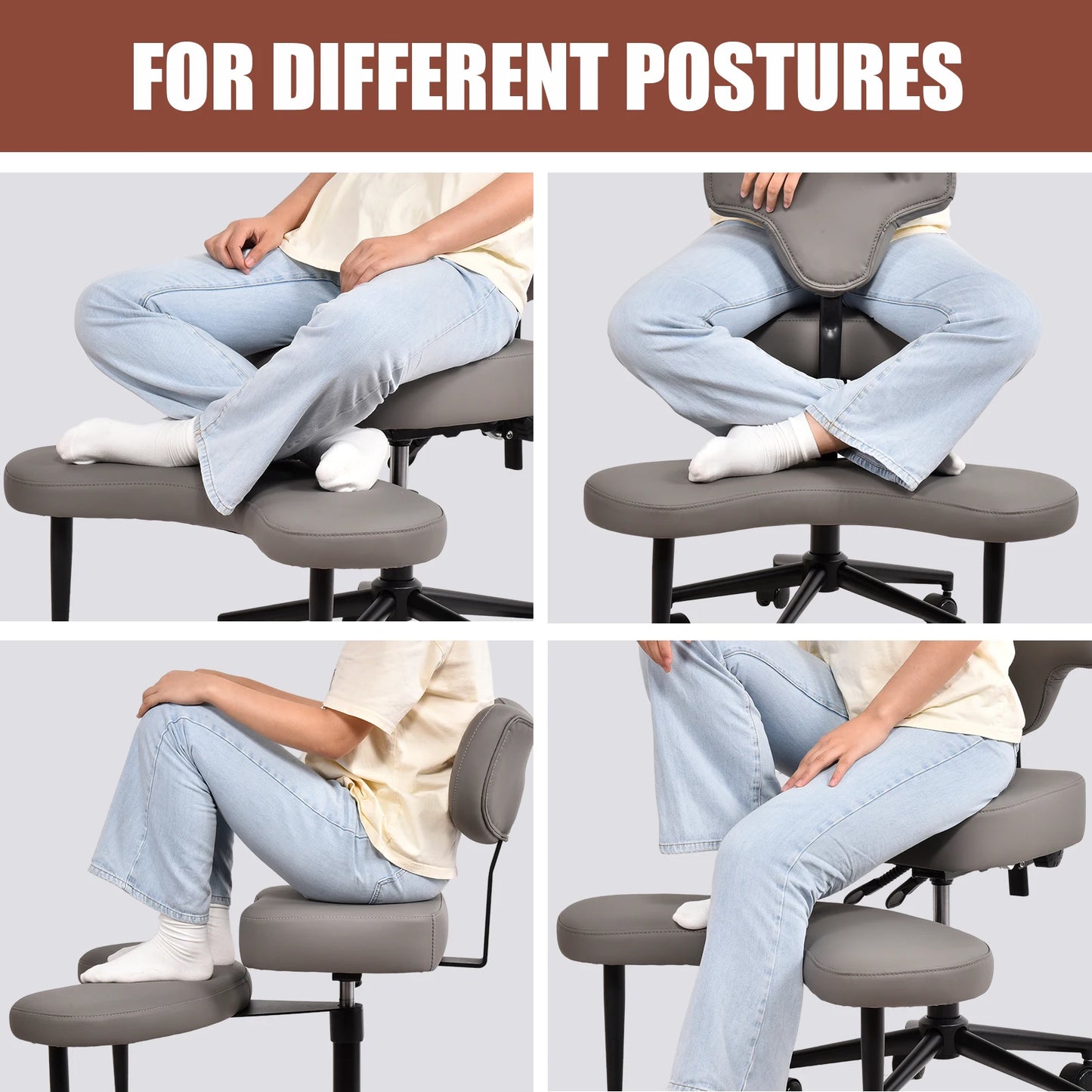 Meditation Chair Relaxing Chair with Wheels Height Adjustable Seat w/Lumbar Support for Adults Fidget and Yoga,Pose Improvement