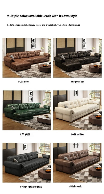Minimalist Brown Sleep Sofa Faux Leather Designer Loveseat Lazy Sofa Couch Cloud Divano Da Soggiorno Living Room Furniture