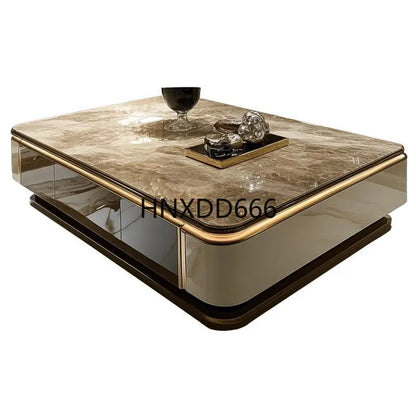 Microcrystalline stone large apartment flat living room coffee table marble