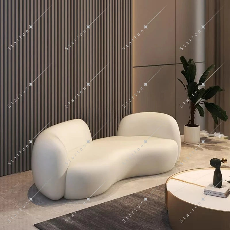 New Design Nordic Living Room Furniture Cloth Sofa Modern Fabric Office Hair Salon Frame Waiting Sectional Cashmere Sofa Set