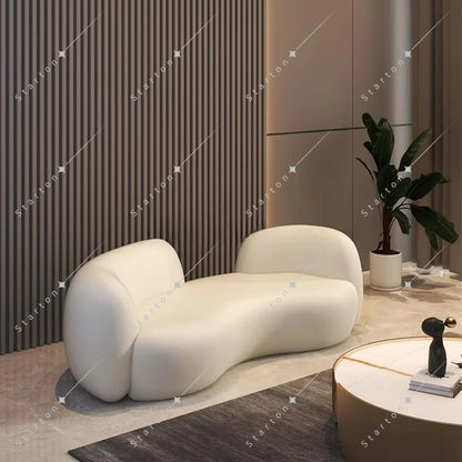 New Design Nordic Living Room Furniture Cloth Sofa Modern Fabric Office Hair Salon Frame Waiting Sectional Cashmere Sofa Set