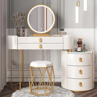 Solid wood new dresser glass bedroom modern simple style light luxury Internet celebrity small makeup table rock slab makeup