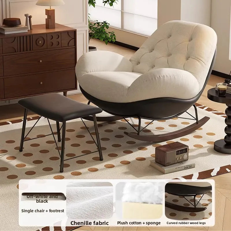 Lazy Sofa Rocking Chair Bedroom Lounge Chair Carefree Adult Living Room Single Balcony Leisure Rocking Chair Recliner Chairs