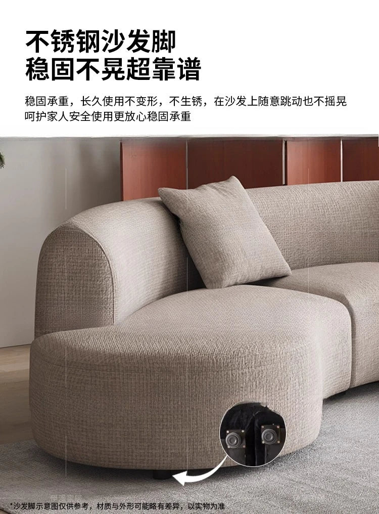Sofa French retro medieval style curved module combination sofa wabi sandy wind large flat-floor villa fabric #