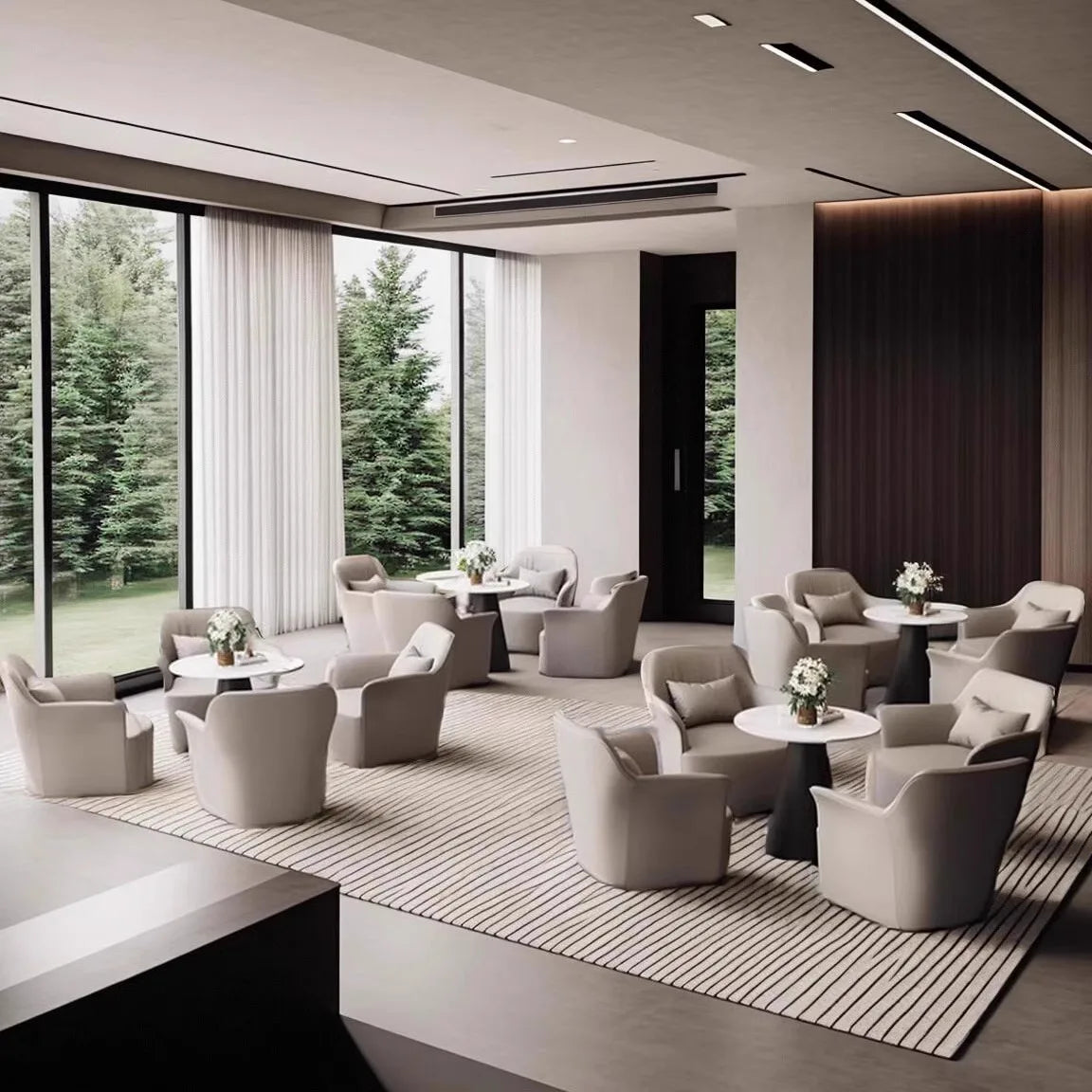 Italian style, light luxury, sofa chair, business, reception, rotating