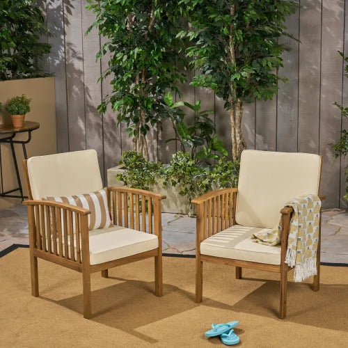 3 Pieces Patio Set Outdoor Acacia Wood Furniture  for Garden, Patio & Deck