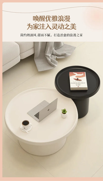 Cream Apartment Nordic Coffee Table Living Room Small Apartment Simple Internet Celebrity Wrought Iron Modern Round Ma