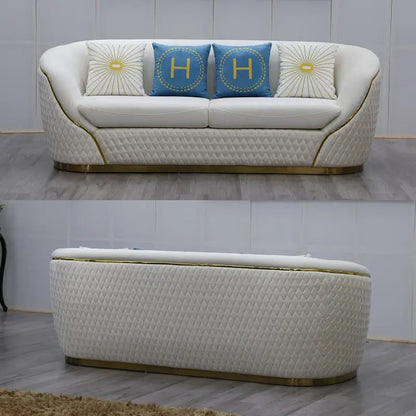 Modern Luxury Loveseat Sofa Set With Gold Stainless Steel Leg Leisure Lounge Sofa for Living Room Hotel Home Furniture