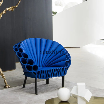 Nordic design art peacock open screen petals creative circle light special-shaped leisure single chair