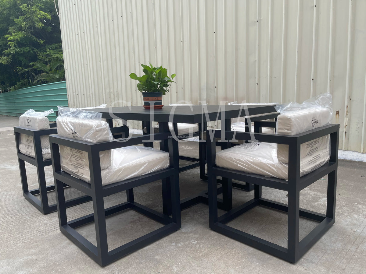 Sigma Designer Aluminum Furniture with Cushions Sofa Set Living Room Garden Patio Hotel Sectional Outdoor Sofa