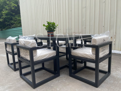 Sigma Designer Aluminum Furniture with Cushions Sofa Set Living Room Garden Patio Hotel Sectional Outdoor Sofa