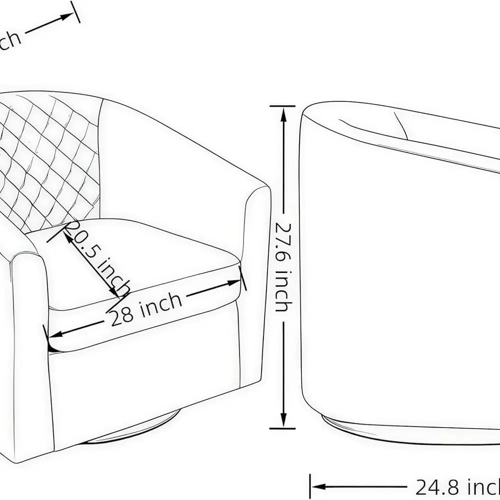 Contemporary Swivel Chair with 360° Spin and Armrests: Perfect for Living Spaces, Bedrooms, and Reading Nooks