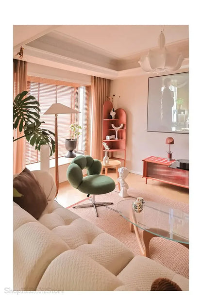 Design creative leisure chair Modern study leisure sofa chair Bedroom lift rotating dressing and makeup chair