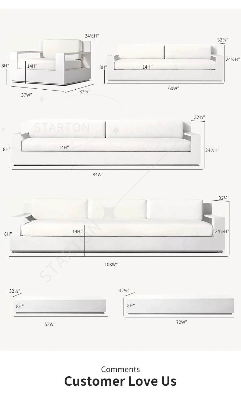Aluminum Outdoor Sofa Set Furniture Metal Modern Furniture Patio Villa Sofa Set Sofas Luxury Outdoor Furniture