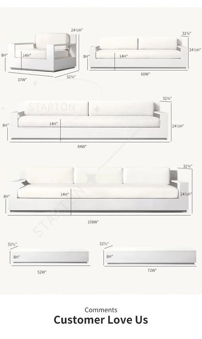 Aluminum Outdoor Sofa Set Furniture Metal Modern Furniture Patio Villa Sofa Set Sofas Luxury Outdoor Furniture