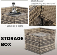 8 Pieces Outdoor Wicker Rattan Patio Furniture Sectional Set, Glass Top Table with Hidden Storage