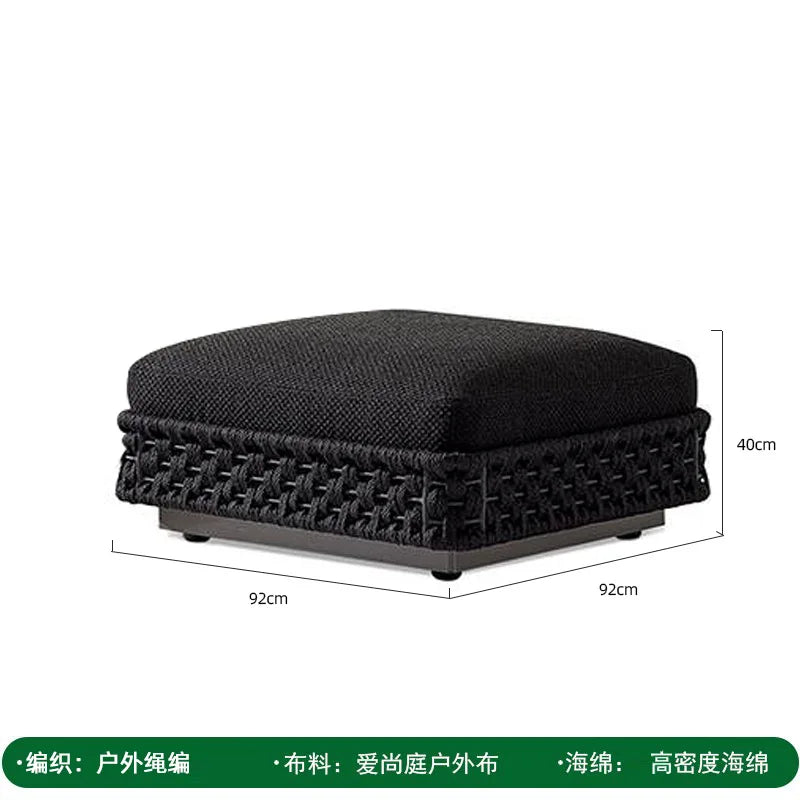 Outdoor rattan sofa, courtyard bed recliner, villa outdoor Nordic simple white bantam L-shaped sofa