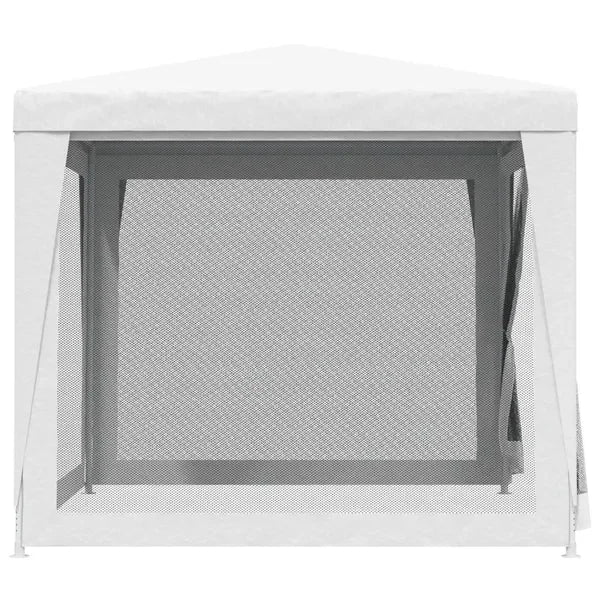 8.2x8.2ft Waterproof Outdoor Canopy Tent, White Party Tent 4 Mesh Side Walls, Sun Shelter Wedding, Patio, Camping & Gathering