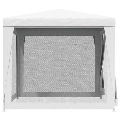 8.2x8.2ft Waterproof Outdoor Canopy Tent, White Party Tent 4 Mesh Side Walls, Sun Shelter Wedding, Patio, Camping & Gathering