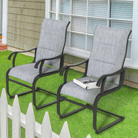 Outdoor Patio Dining Chairs Set of 2 Padded High Back Breathable Spring Motion Patio, Lawn & Garden