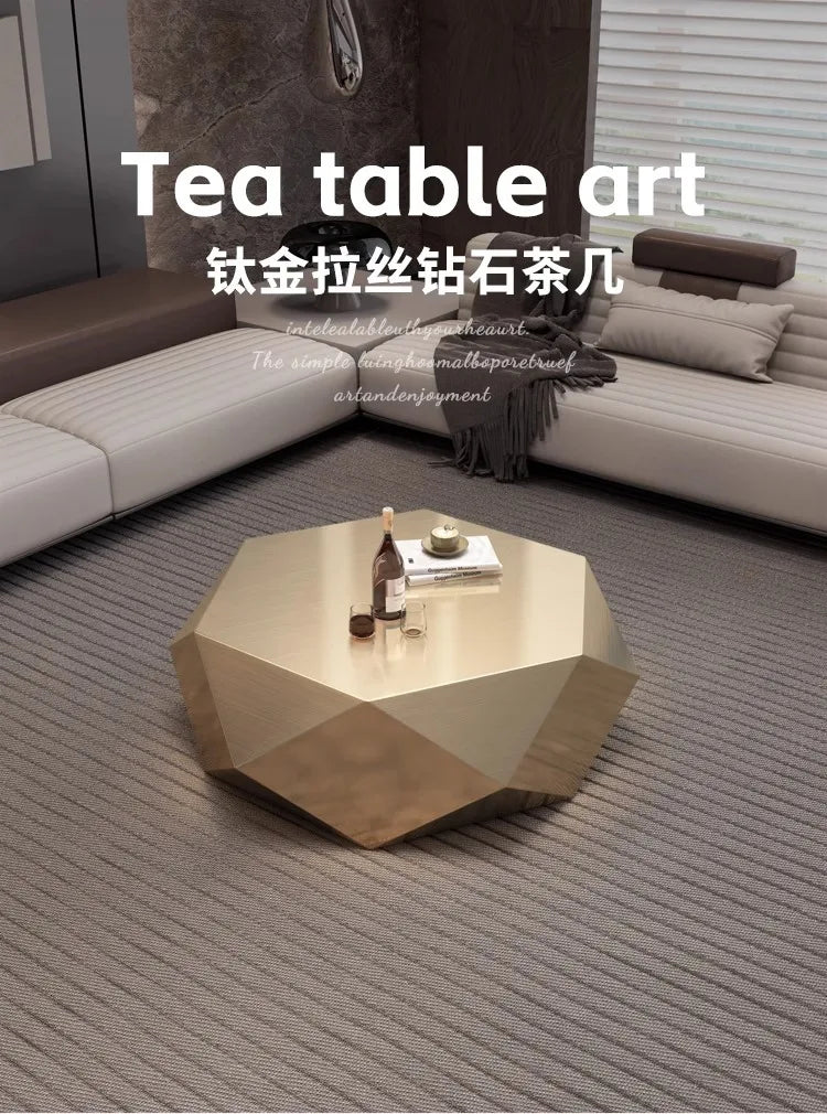 Gold Diamond Coffee Table Designer Sense Modern Simplicity Coffee Table Special-shaped Living Room Furniture Couchtisch XYCJ