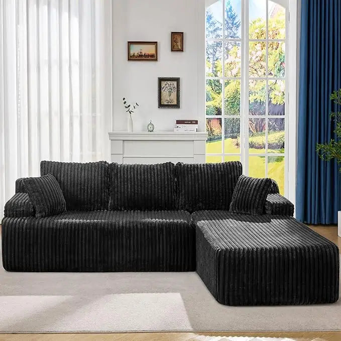 108'' L-Shape Memory Foam Modular Sectional Sofa Couch 3 Seat Living Room Furniture Set