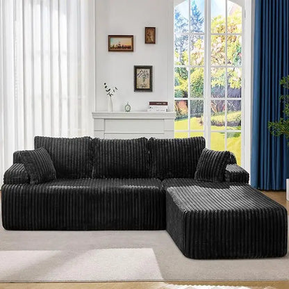 108'' L-Shape Memory Foam Modular Sectional Sofa Couch 3 Seat Living Room Furniture Set