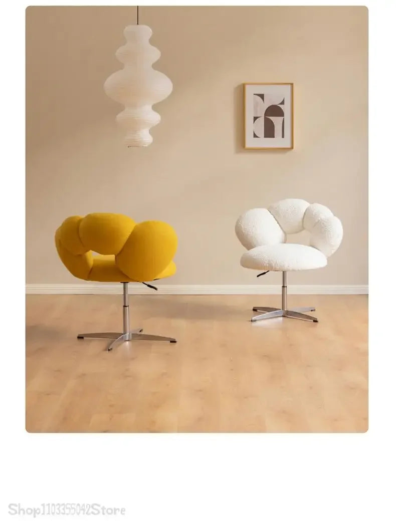 Design creative leisure chair Modern study leisure sofa chair Bedroom lift rotating dressing and makeup chair