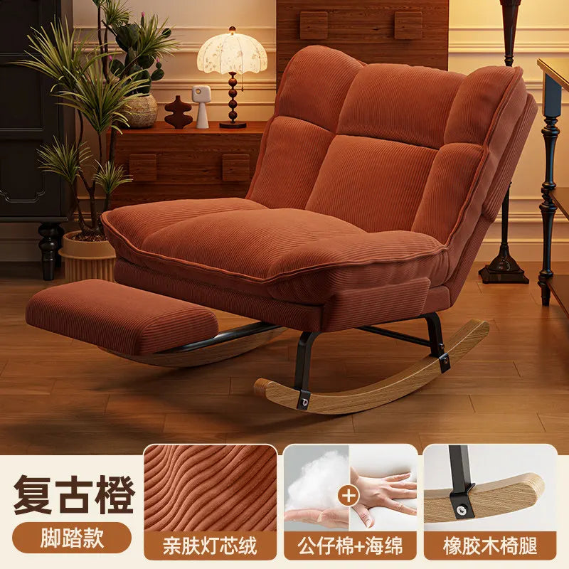 Rocking chair Reclining chair Adults can sleep and lie down Lunch break  New balcony Home leisure Lazy sofa