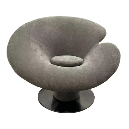 #y Elegant Accent Casual Black  Leather Lounge Chairs Single Sitting Room Arm Chair Living Room steel Flower fiberglass Armchair