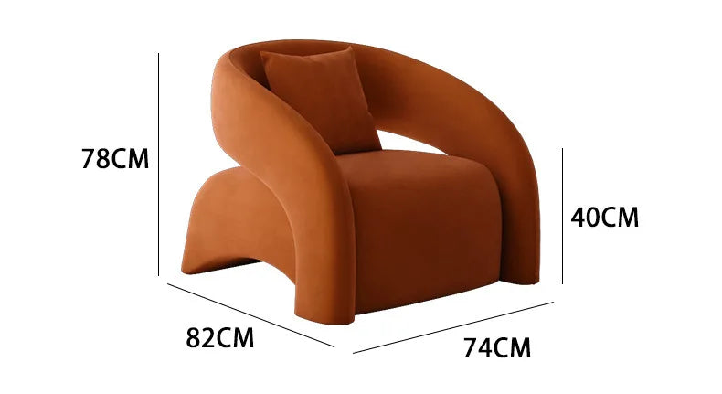Internet celebrity single chair, living room lazy single sofa leisure chair, light luxury curved balcony chair