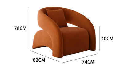 Internet celebrity single chair, living room lazy single sofa leisure chair, light luxury curved balcony chair