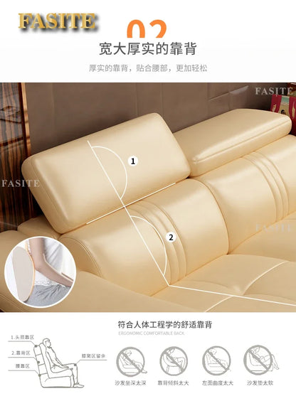 Genuine leather sofa head layer cowhide small unit,simple and modern functional, fashionable leather sofa combination decoration