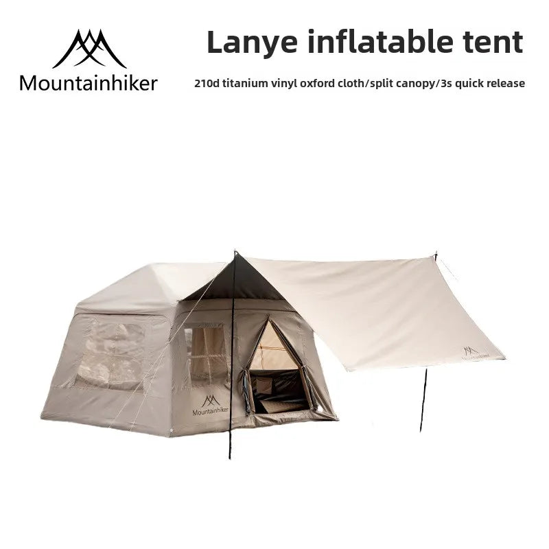 MOUNTAINHIKER 4-6 Person Outdoor Camping Manual Inflation Tent Anti-UV Shade Waterproof Air Tent Hiking Quick Open Beach Fishing