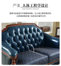 American first-layer leather sofa combination simple household solid wood corner villa L-shaped sofa