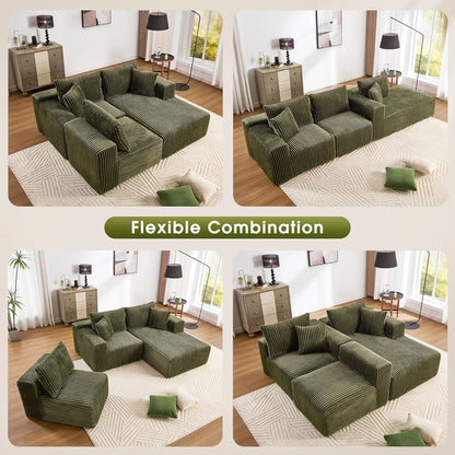 Cloud Modular Sofa Couch with L-Shape Chaise,Modern Sectional with Deep Seat, Upholstered Couches for Living Room Bed