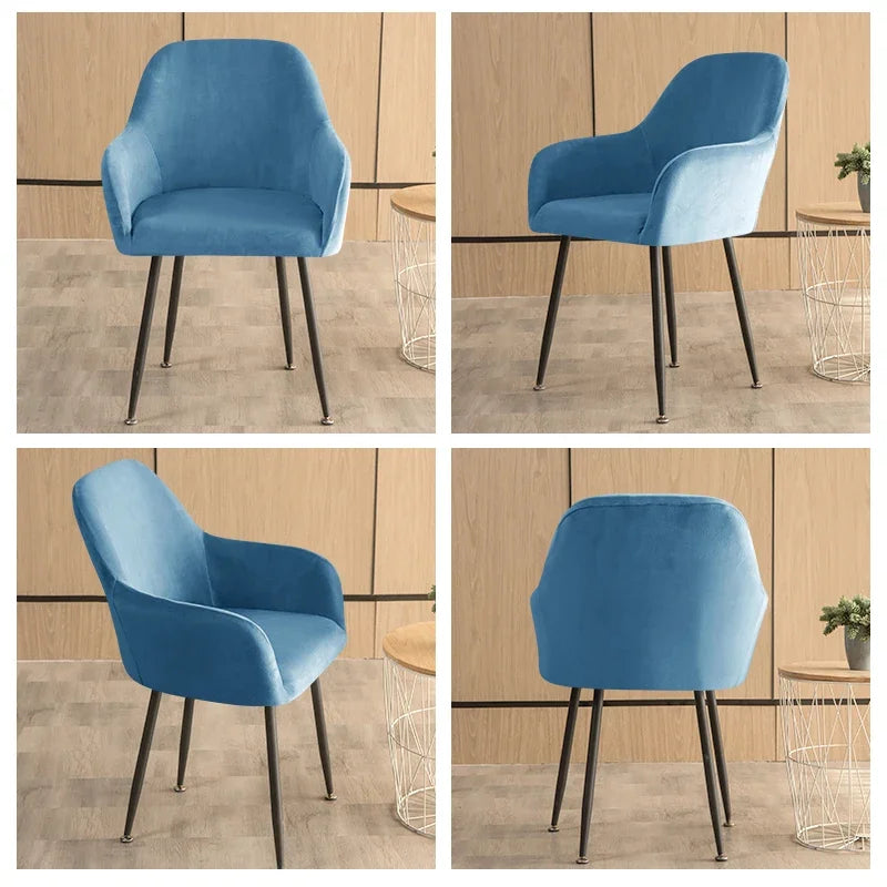 Thick Velvet Chair Covers Plush Fleece High Arm Chair Cover Elastic Slipcover All-inclusive Solid Chair Cover