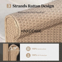 4-Piece Outdoor Patio Furniture Set, Wicker Rattan Conversation Set with 3-Seat Sofa, 2 Chairs, and Coffee Table