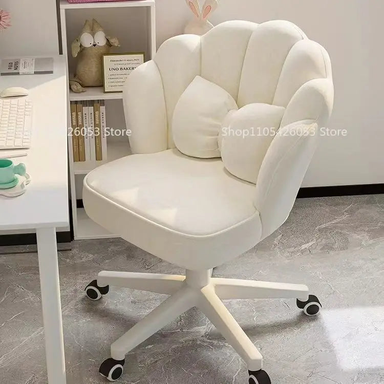 Computer Chair, Comfortable, Sedentary, Backrest, Home, Study, Office, Swivel Chair, Bedroom, Dresser, Petal, Makeup Chair