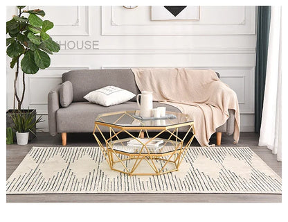 Nordic Glass Living Room Coffee Tables Light Luxury Modern Toughened Glass Bedroom Corner Table Iron Coffee Table Home Furniture
